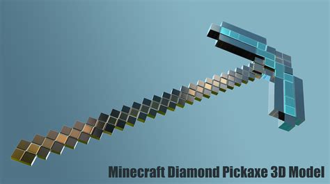 Minecraft Diamond Pickaxe 3D Model by quechus13 on DeviantArt