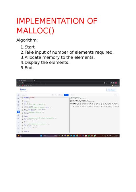 Implementation OF Malloc - Bachelors of Computer Applications ...