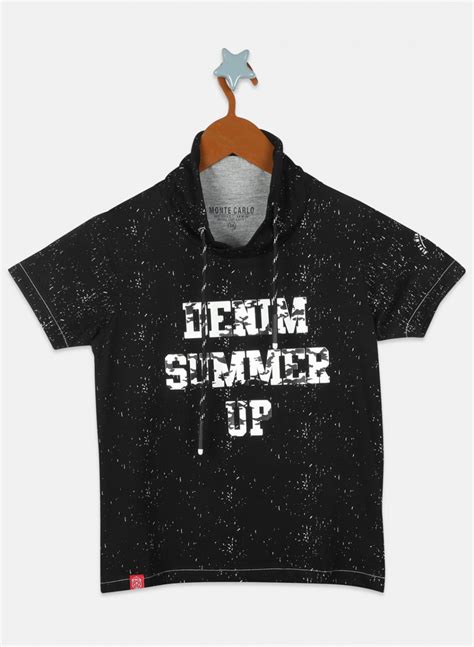 Buy Boys Black Printed T-Shirts Online in India - Monte Carlo