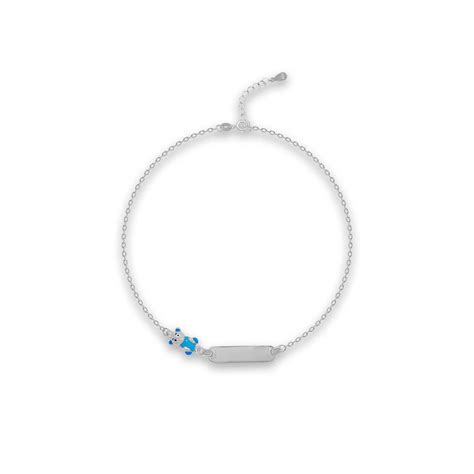 Cuddle Charm 925 Silver Baby Bracelet – Blue Teddy Edition – Mashha
