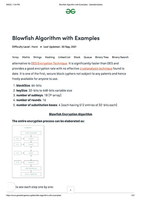 Blowfish algorithm gfg - Blowfish is an encryption technique designed ...
