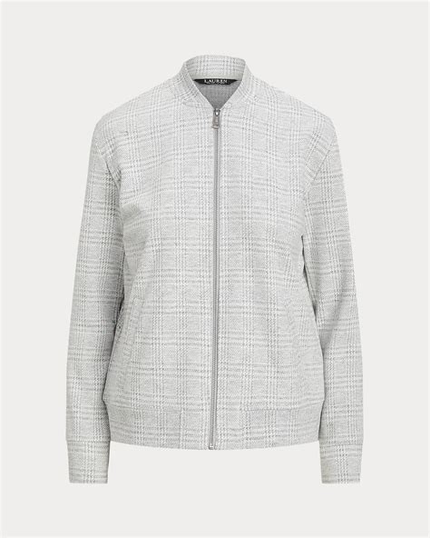 Glen Plaid Jacquard Bomber Jacket for Women | Ralph Lauren® IN