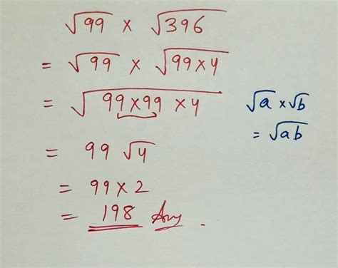 99 square root * 396 square root - Brainly.in