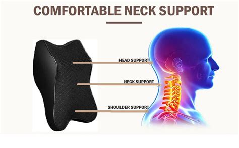skyzone Memory Foam Car Neck Pillow, Ergonomic Neck Support Pillow for ...
