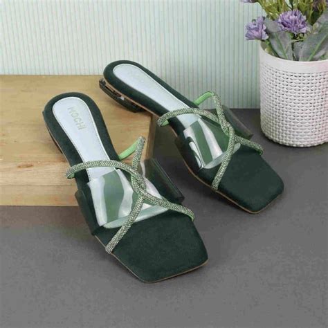 Buy Mochi Women Green Party Sandals Online | SKU: 35-486-21-36 – Mochi ...
