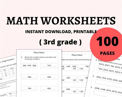 Image result for 3rd Grade Math Practice Worksheets