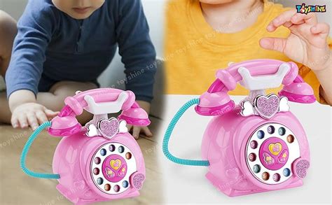 Buy Toyshine Vintage Electronic Multifunctional Rotary Landline Pretend ...