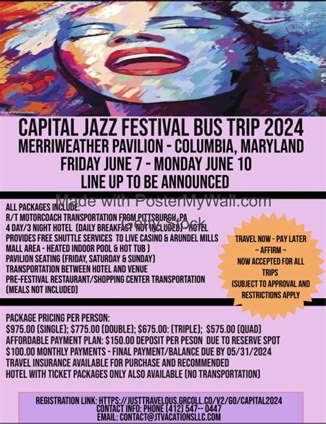 Capital Jazz Festival Bus Trip 2024, 10475 Little Patuxent Pkwy ...