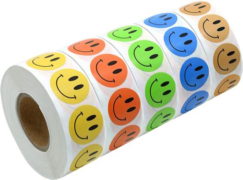 Amazon.com: Smile Face Stickers 1800Pieces, Happy Face Stickers 1in/2 ...