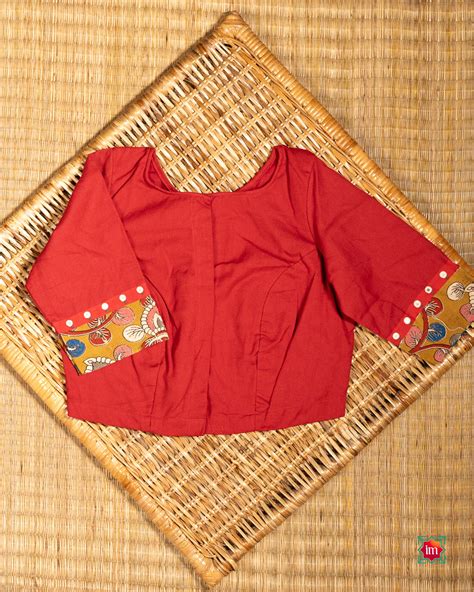 Maroon Kanchi Cotton Kalamkari Embroidered Blouse Maya – THE INDIAN MOTIF