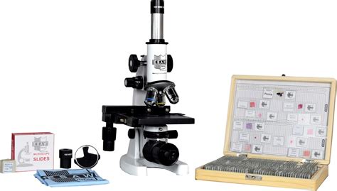 ESAW 2500X Compound Medical Microscope with 100 Prepared Microscopes ...