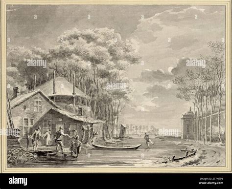 Hendrik Pothoven Winter landscape at full moon, with a farmhouse and ...