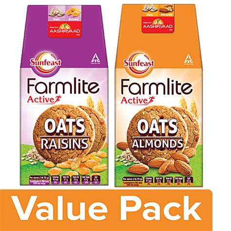 Buy Sunfeast Farmlite Biscuit Oats Almonds 150G Farmlite Biscuit Oats ...