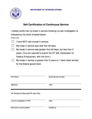 Self Certification Of Continuous Service - Fill and Sign Printable ...