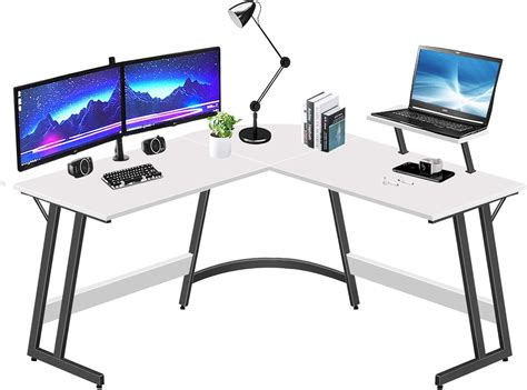 Lufeiya L Shaped Desk White Corner Computer Desks India | Ubuy