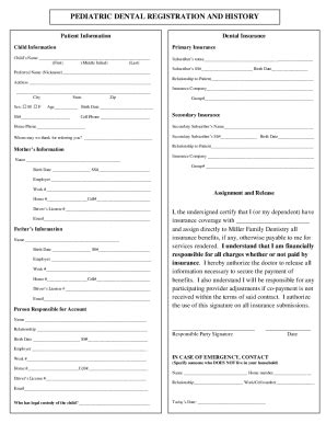 Fillable Online jiffyprintonline.comdental-patient-registrationDental ...