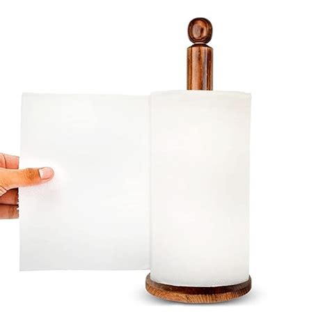 natureCRAFTS Wooden Paper Towel Holder, Counter top Vertical Tissue ...
