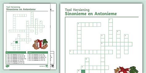 Taal Hersiening - Sinonieme en Antonieme Blokkiesraaisel