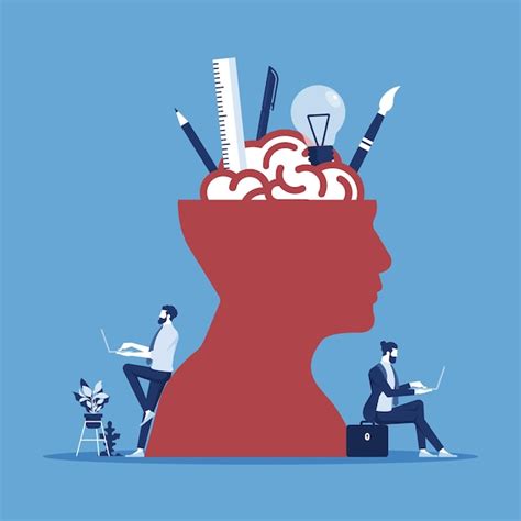 Symbol of open mind new skills and creative abilities head profile with ...