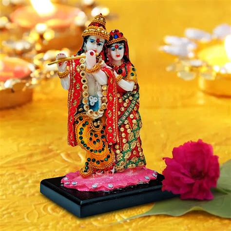 Buy Sacred Blessings Resin Lord Radha Krishna Idol Statue Gift ...