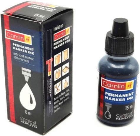 Kokuyo Camlin Permanent Marker Pen Black Ink 15 ml Marker Refill Price ...