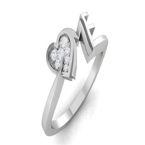 Adore Me Heart White Gold Silver Adjustable Sparkling Ring For Women ...