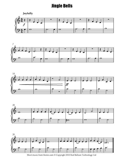 Jingle Bells (easy) Sheet music for Piano - 8notes.com