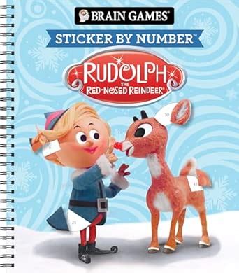 Buy Brain Games - Sticker by Number: Rudolph the Red-Nosed Reindeer ...