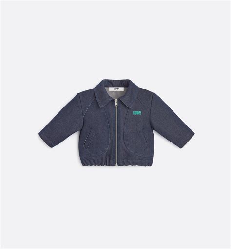 Baby Jacket Dark-Wash Blue Denim-Effect Cotton Gabardine | DIOR