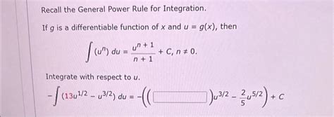 Image result for General Power Rule Integrals Sample Problems