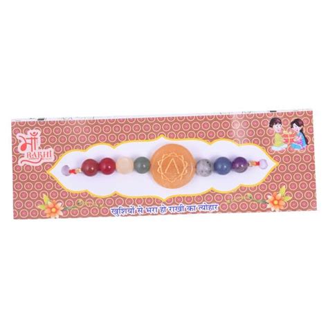 Buy Prikrishna Semi Precious Stone Seven Chakra Rakhi With Chakra ...