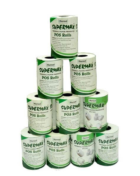 SUPERMAX White Thermal Paper POS Roll - 80mm / 3 inches Width x 50 ...