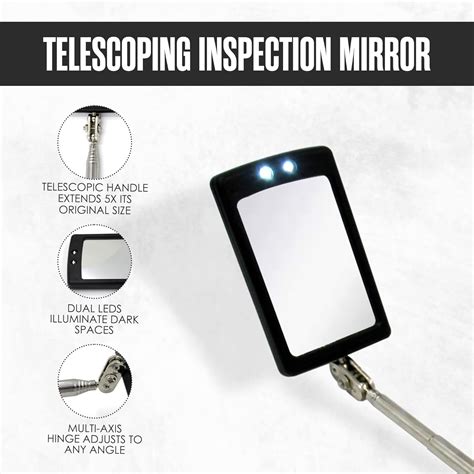 Houseables Telescoping LED Light Inspection Mirror with 34 India | Ubuy