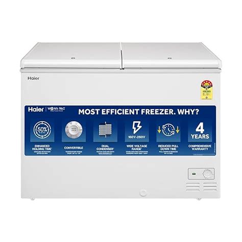 Haier HFC-320DM5, 5 Star Rating Double Door Convertible Deep Freezer, 5 ...
