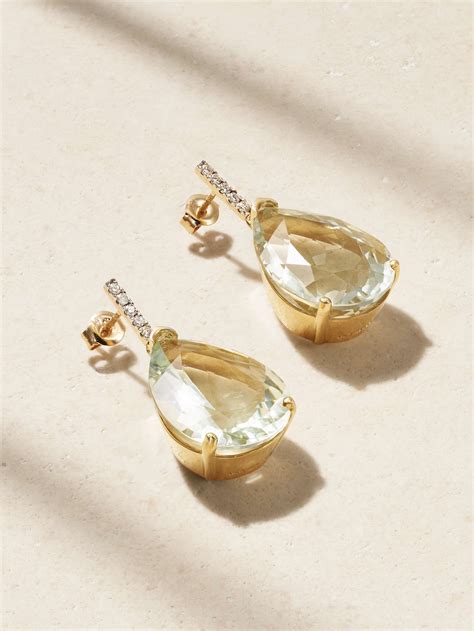 MATEO 14-karat gold, amethyst and diamond earrings | NET-A-PORTER