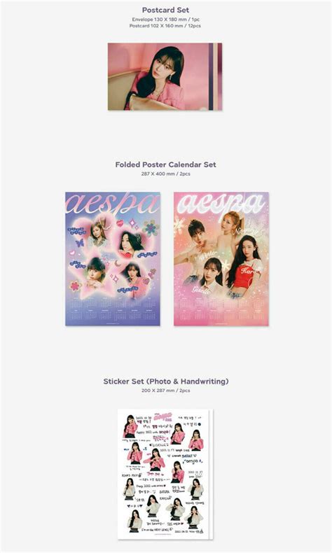 Buy AESPA 2022 SEASON’S GREETINGS ( Desk Calendar+Hard Cover Diary+Post ...