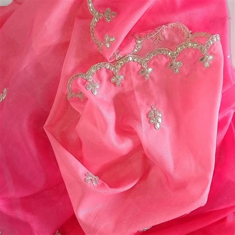 Pink Tone Embroidered Gotta Scalloped Dupatta – anokherang