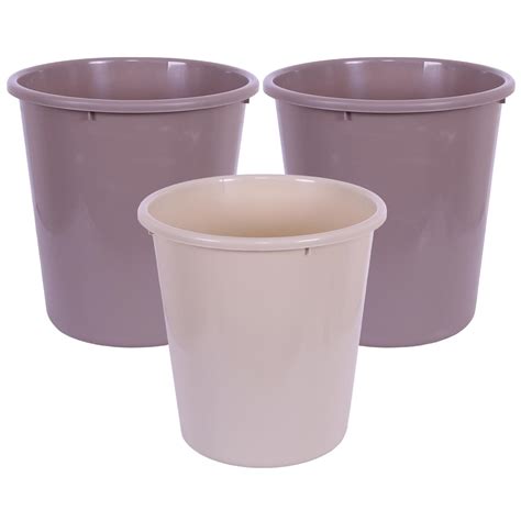 Kuber Industries (Set of 3) Plastic Open Top Dustbin Without Lid - Food ...