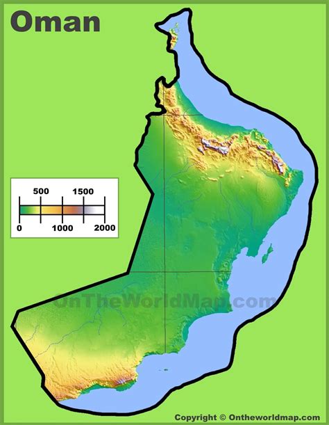 Oman physical map - Ontheworldmap.com