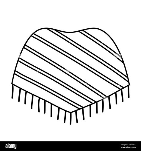 Cartoon Mexican poncho or serape, traditional clothes of Mexico, doodle ...