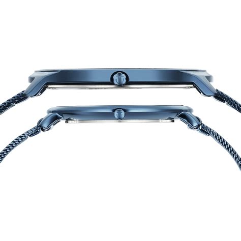 Buy Online Titan Edge Pair Blue Dial Analog Stainless Steel Strap watch ...