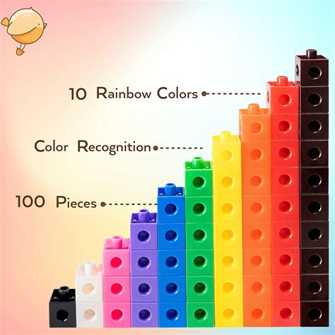 Buy TOYLI 100 Piece Linking Cubes Set for Counting, Sorting, STEM ...