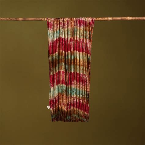 Multicolor Pure Silk Tie-Dye Shibori Stole