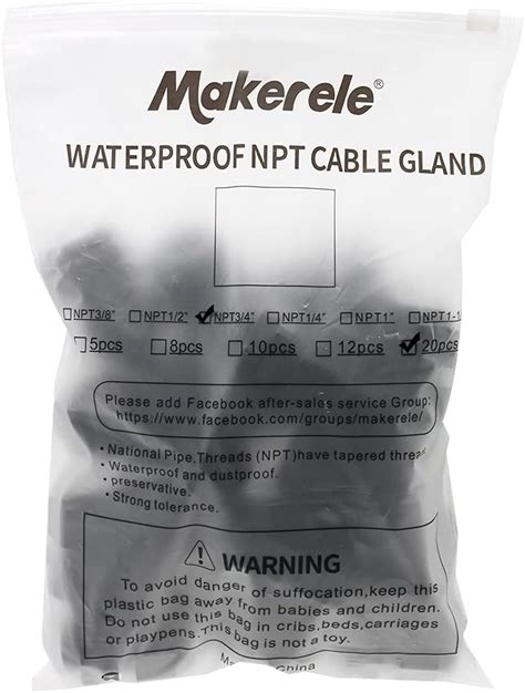 Buy MAKERELE Nylon Waterproof Cable Gland Strain Relief IP68 Plastic ...