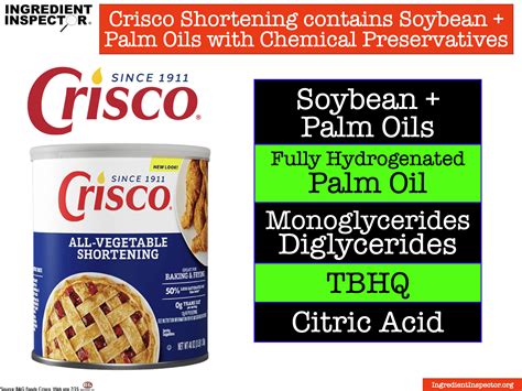 WHAT'S IN CRISCO SHORTENING? — Ingredient Inspector