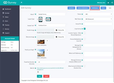 How to configure response based notification