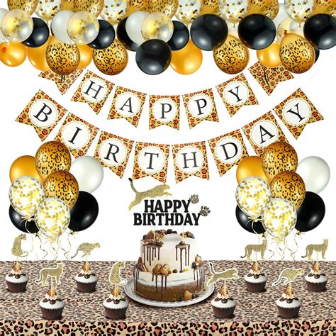 Civaner 51 Pieces Cheetah Birthday Decorations Including India | Ubuy
