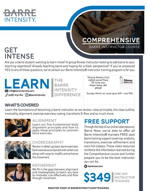 Barre Instructor Training @ TAC - Tahoma Athletic Club Maple Valley