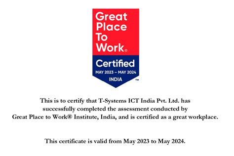 T-Systems ICT India Pvt. Ltd. has been certified as a Great Place to Work®!