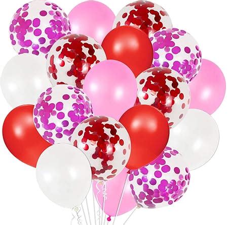 Red White Pink Balloons Set - Pack of 50 | Red Confetti Balloons , Red ...